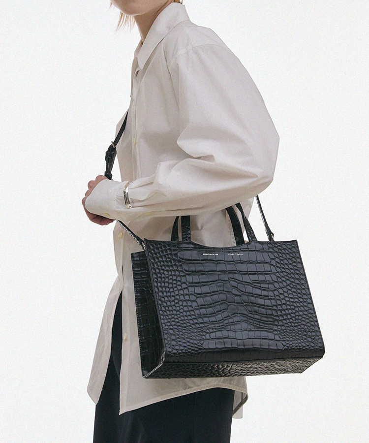 Feather Bag TOTE 490g - Croc Black